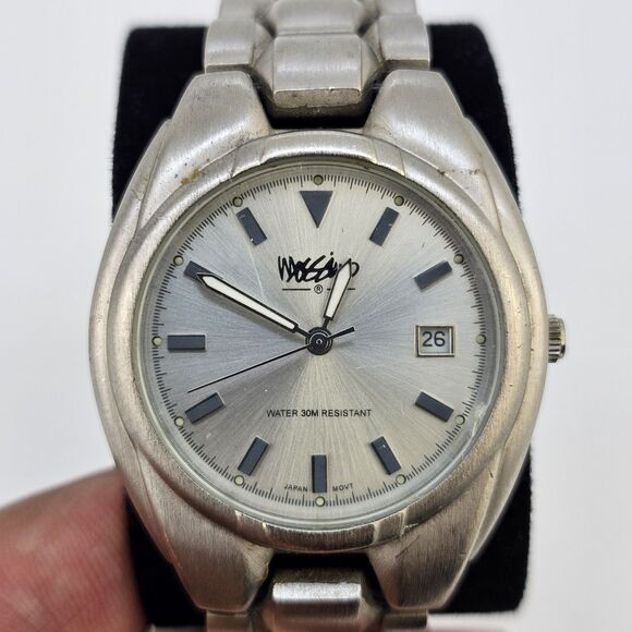 Massimo Men's Watch 37MM Gray Dial Date Gray Bracelet Band 6" New Battery - Picture 2 of 12